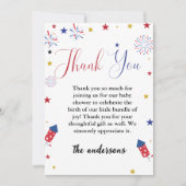 7月4日ベビーシャワーサンキューカード 招待状 (正面)