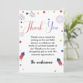 7月4日ベビーシャワーサンキューカード 招待状 (スタンド正面)