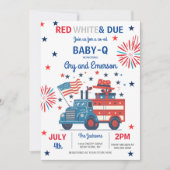 7月4日ベビーシャワーベビー- Qベビーシャワー7月BBQ I 招待状 (正面)