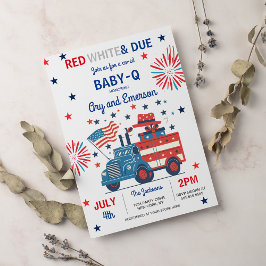 7月4日ベビーシャワーベビー- Qベビーシャワー7月BBQ I 招待状