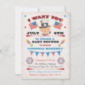 7月4日ベビーシャワー招待状 招待状 (正面)