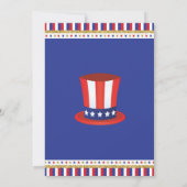 7月4日ベビーシャワー赤白と期限 招待状 (裏面)