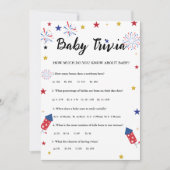7月4日ベビートリビア赤ちゃんシャワーゲームカード 招待状 (正面)