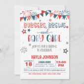 7月4日ベビーQベビーシャワー – 女の子 招待状 (正面)