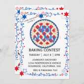 7月4日ベーキングコンテストBBQ花火 招待状 (正面/裏面)