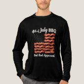 7月4日ベーコン国旗BBQパパUSA トライブレンドTシャツ (正面)