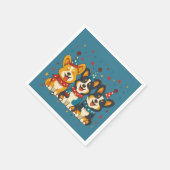 7月4日ペンブロークウェルシュコーギードッグ スタンダードカクテルナプキン (角)