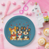 7月4日ペンブロークウェルシュコーギードッグ ペーパープレート (パーティー)