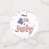 7月4日ホイルバルーン星型ストライプ星 コンフェッティ (スモール正面)