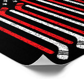 7月4日ホッケースティック米国国旗の愛国的ホッケー ポスター (角)