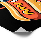 7月4日ホットドッグおもしろい7月4日 ポスター (角)