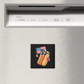 7月4日ホットドッグおもしろい7月4日 マグネット (インサイチュ (食洗機))