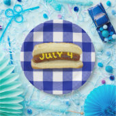 7月4日ホットドッグオンバッファロープレイド紙プレート ペーパープレート (パーティー)