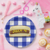 7月4日ホットドッグオンバッファロープレイド紙プレート ペーパープレート (パーティー)