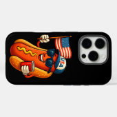 7月4日ホットドッグ愛国おもしろい米国国旗 Case-Mate iPhoneケース (裏面 (横))
