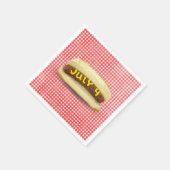 7月4日ホットドッグ・オン・ギンガム スタンダードカクテルナプキン (角)