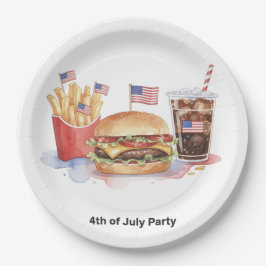 7月4日ホットドッグBBQパーティー紙皿 ペーパープレート