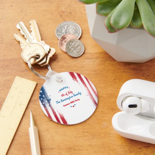 7月4日ホリデーファミリーBBQパーティー キーホルダー (デスク)