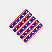 7月4日ホワイトスターズと赤と白ストライプ スタンダードカクテルナプキン (角)