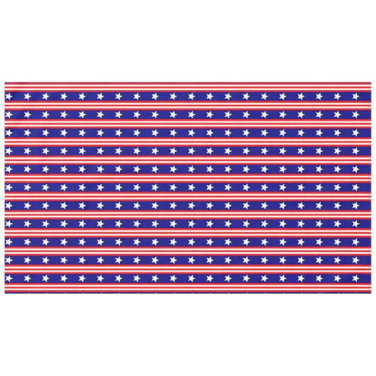 7月4日ホワイトスターズと赤と白ストライプ テーブルクロス (正面(横))