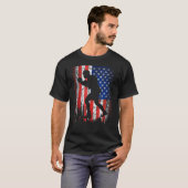 7月4日ボクシングパトリオ動揺してヴィンテージ米国国旗 Tシャツ (正面フル)