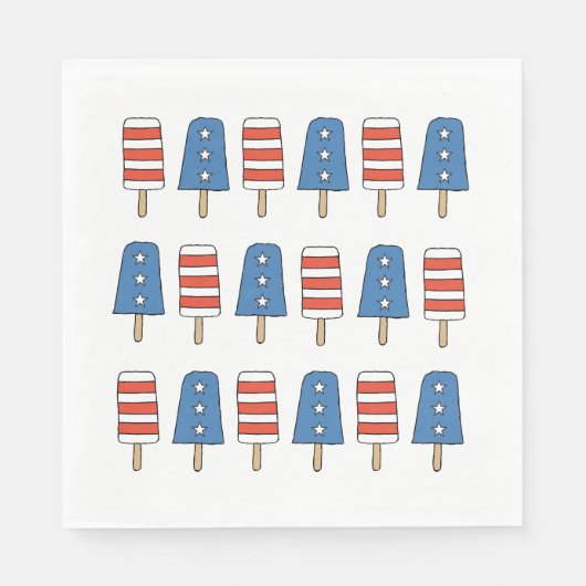 7月4日ポップシクル7月4日の独立記念日 スタンダードランチョンナプキン (正面)