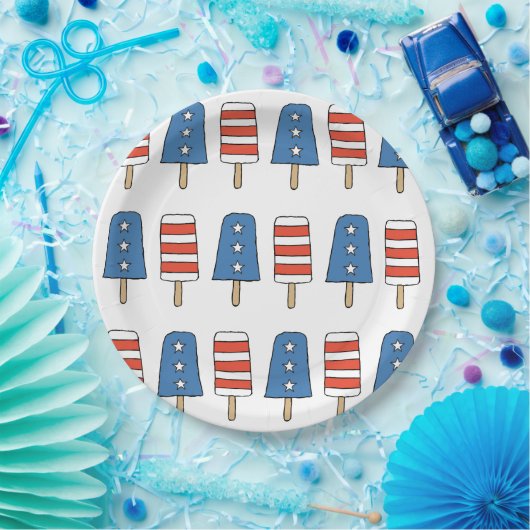7月4日ポップシクル7月4日の独立記念日 ペーパープレート (パーティー)