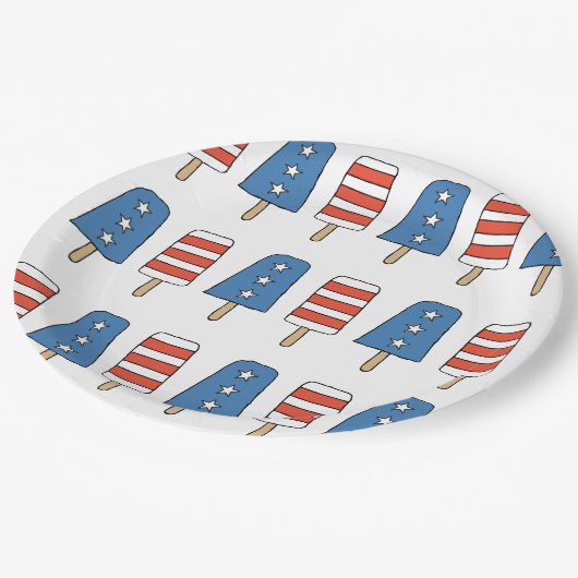 7月4日ポップシクル7月4日の独立記念日 ペーパープレート (アングル)