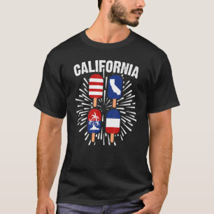 7月4日ポプシクルカリフォルニア愛国花火 Tシャツ