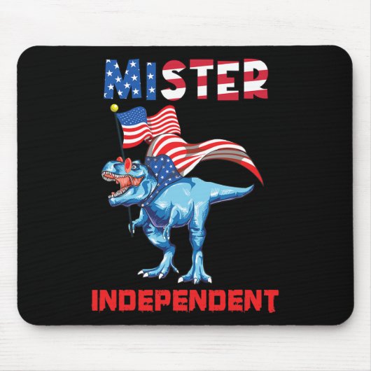 7月4日ミスター独立米国国旗の愛国少年 マウスパッド (正面)