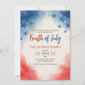 7月4日ミニマリスト水カラーパーティー 招待状 (正面)
