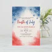 7月4日ミニマリスト水カラーパーティー 招待状 (スタンド正面)
