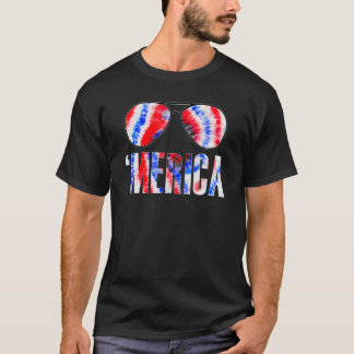 7月4日メリカアメリカ国旗の絞り染め Tシャツ