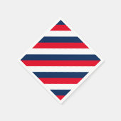 7月4日モダン赤白青ストライプ紙 スタンダードカクテルナプキン (角)