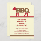 7月4日モダンBBQ招待状 招待状 (正面/裏面)