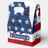 7月4日モノグラム名愛国的アメリカ国旗 フェイバーボックス (オープン)