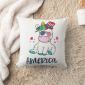 7月4日ユニコーン米国旗の日のメガネ クッション (ブランケット)