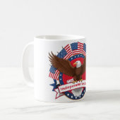 7月4日ユニークの独立記念日 コーヒーマグカップ (正面左)