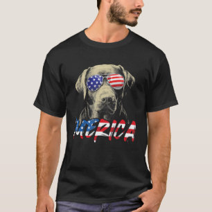 7月4日ラブラドールリトリエバーメリカアメリカンフラ Tシャツ