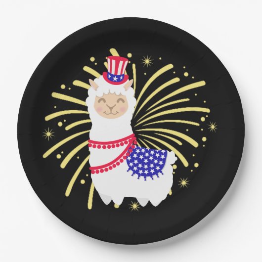 7月4日ラマ ペーパープレート (正面)