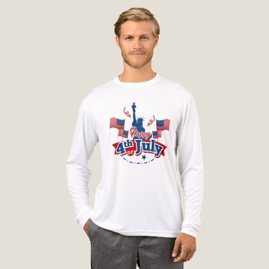 7月4日ランドマーク国旗 トライブレンドTシャツ (正面全体)