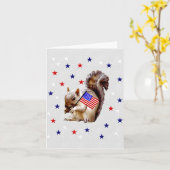 7月4日リス カード (黄色い花)