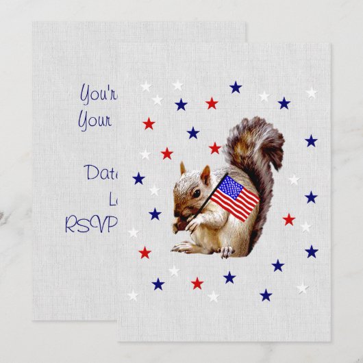 7月4日リス 招待状 (正面/裏面)