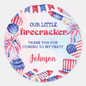 7月4日リトルファイクラッカー誕生日パーティー ラウンドシール (正面)