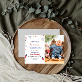 7月4日リトルファイレクラッカー1日の誕生日 招待状