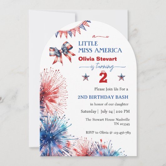 7月4日リトル恋しく思アメリカ2日目 招待状 (正面)