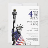 7月4日リバティ国旗のパーティー 招待状 (正面)