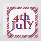 7月4日レッドブルー文字パーティの招待状 招待状 (裏面)