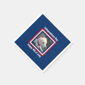 7月4日レッド、ホワイト、ブルーかわいい犬スカーフを身に着ける スタンダードカクテルナプキン (角)