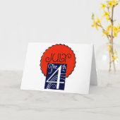 7月4日レトロモダン愛国独立記念日 カード (黄色い花)